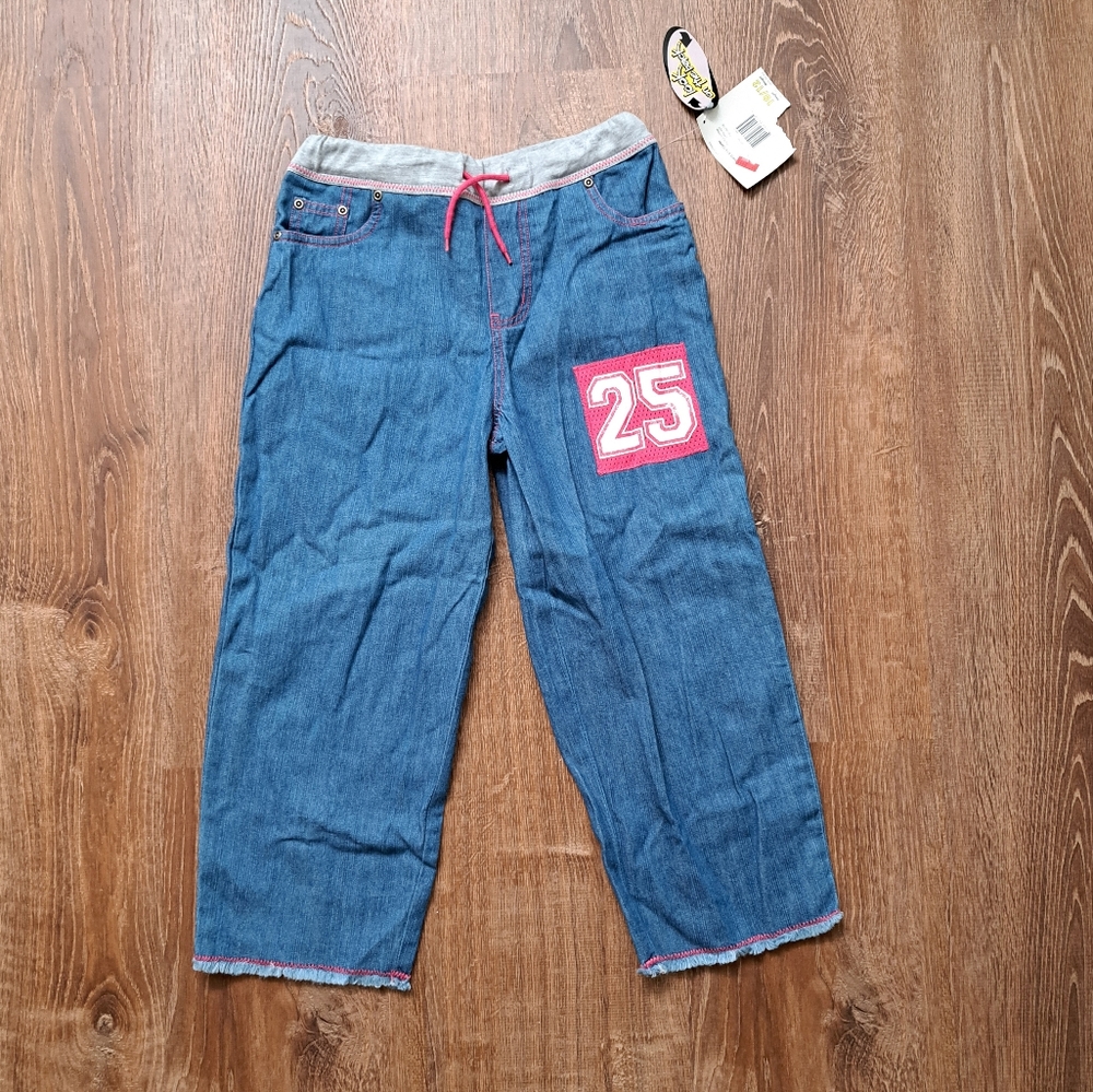 NWT 2000's Y2k Tweens Emblem Denim Capris No Boundaries